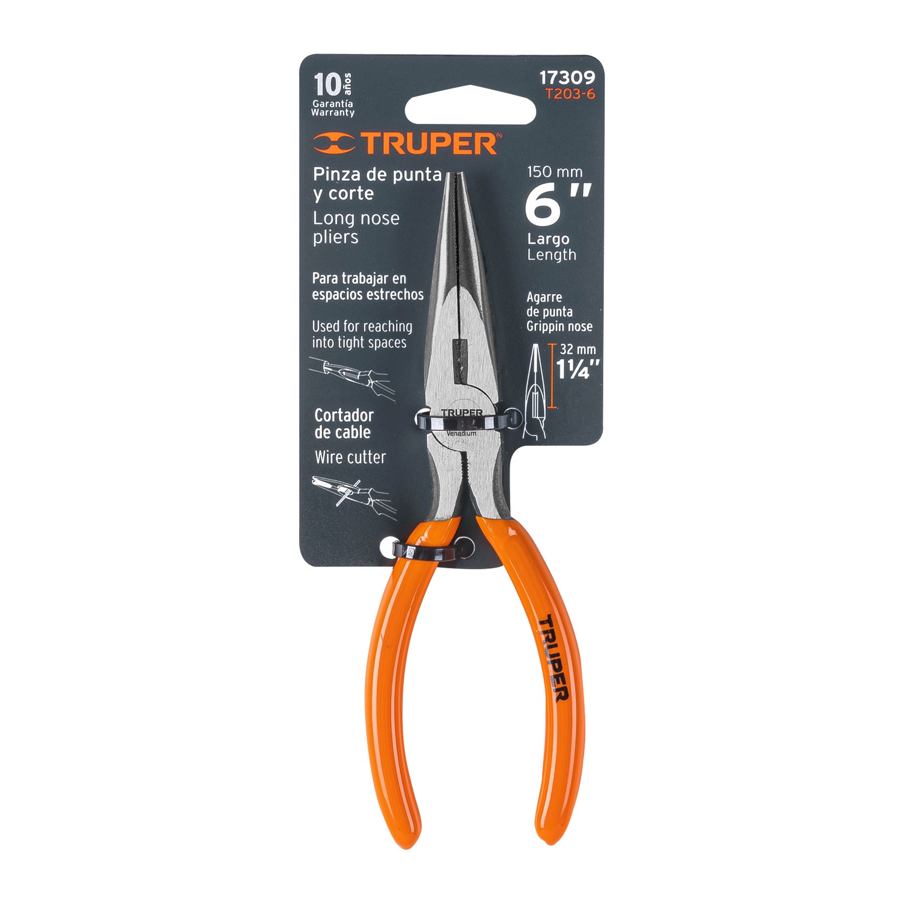 ALICATE DE PUNTA Y CORTE 6" 17309 - TRUPER