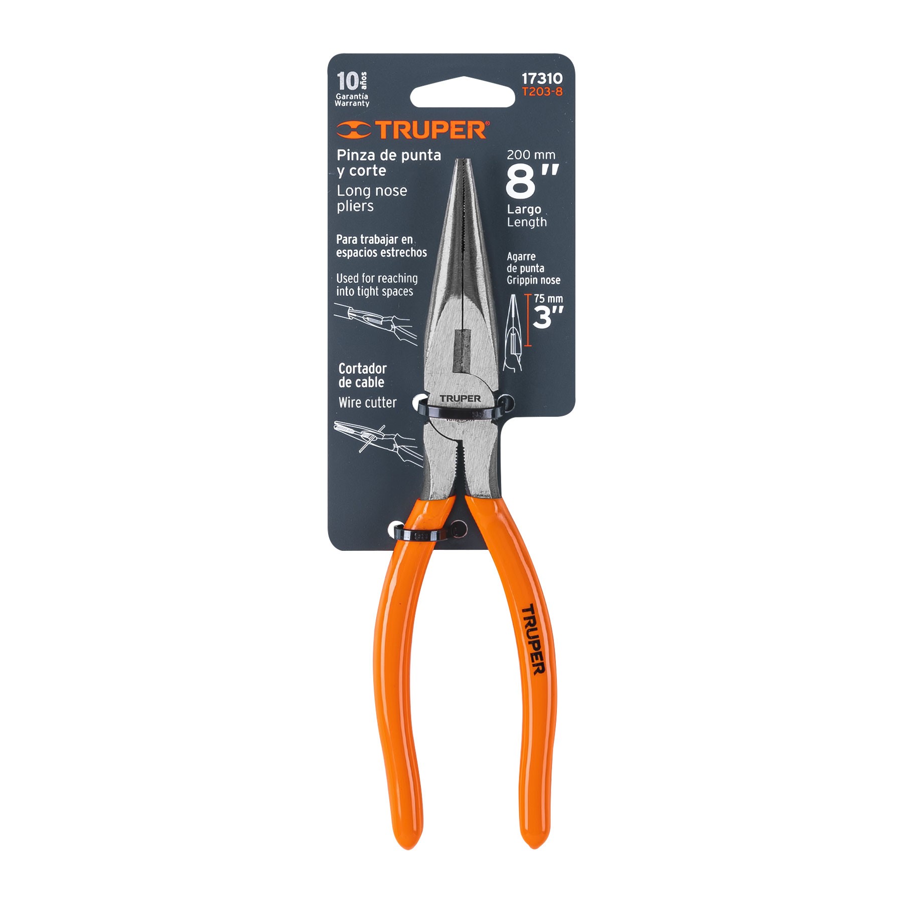 ALICATE DE PUNTA Y CORTE 8" 17310 - TRUPER