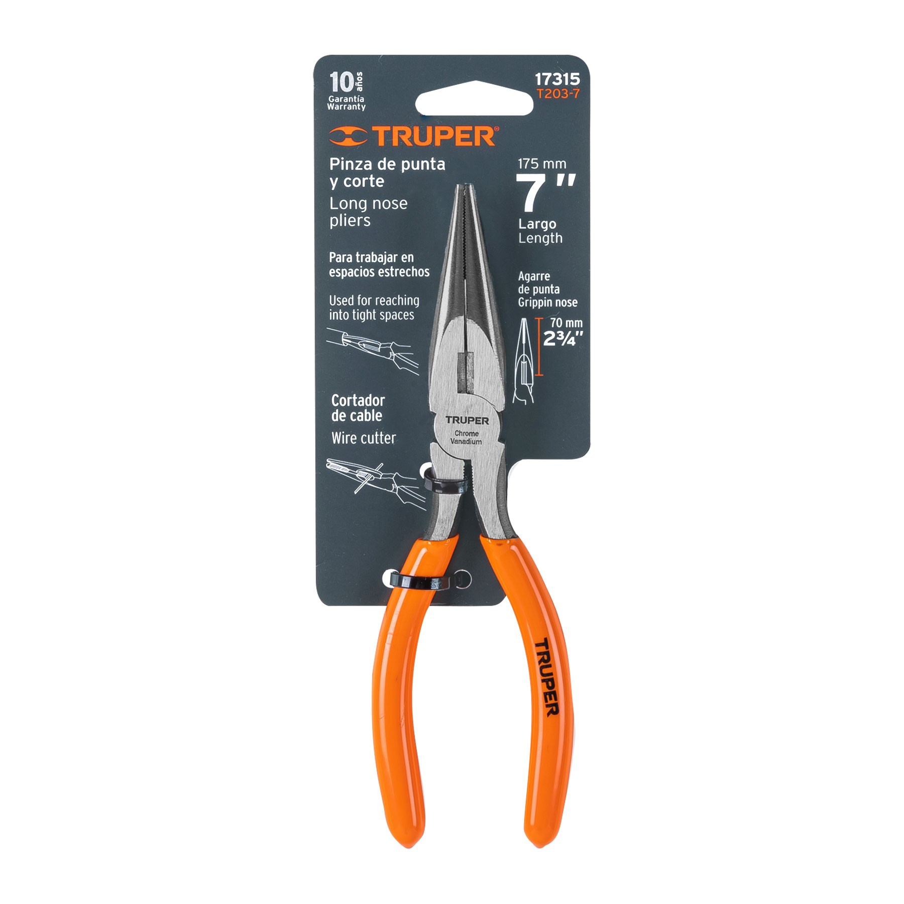 ALICATE DE PUNTA Y CORTE 7" 17315 - TRUPER
