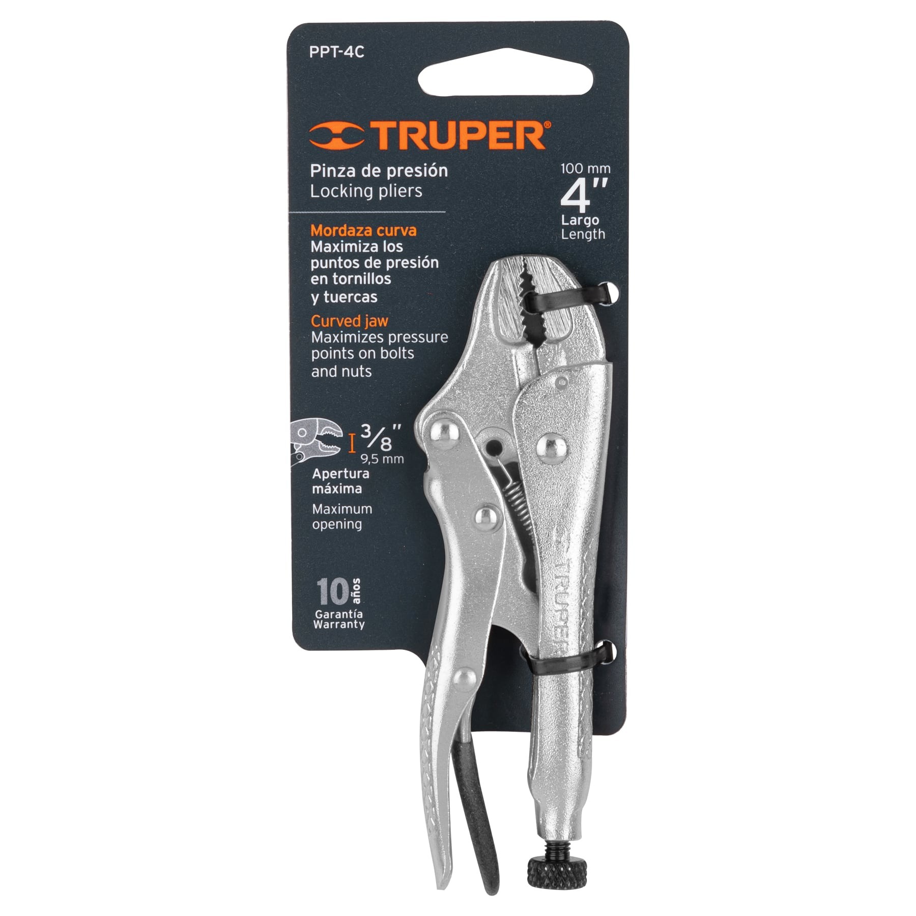 ALICATE DE PRESION CURVO 4" 17419 - TRUPER