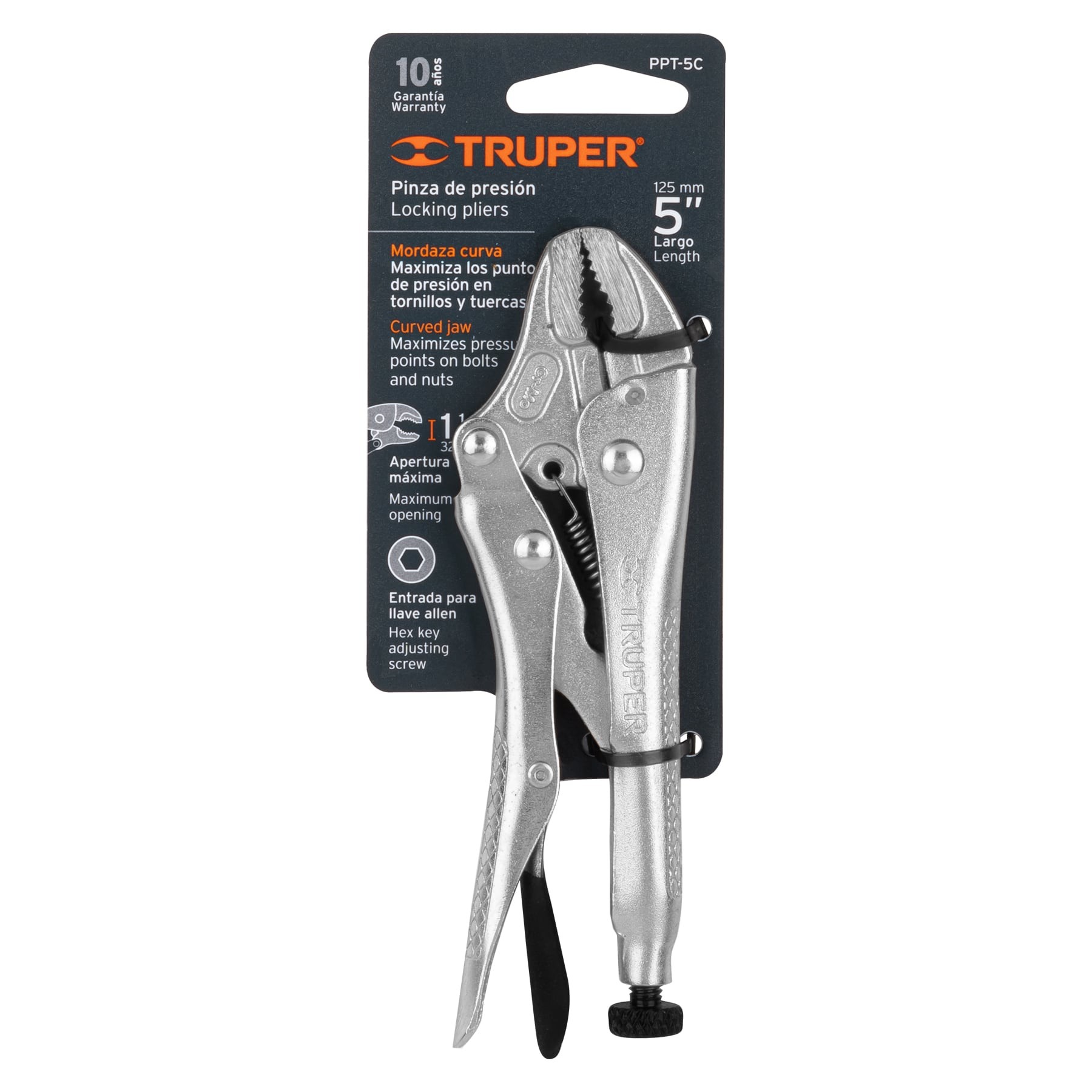 ALICATE DE PRESION CURVO 5" 17420 - TRUPER