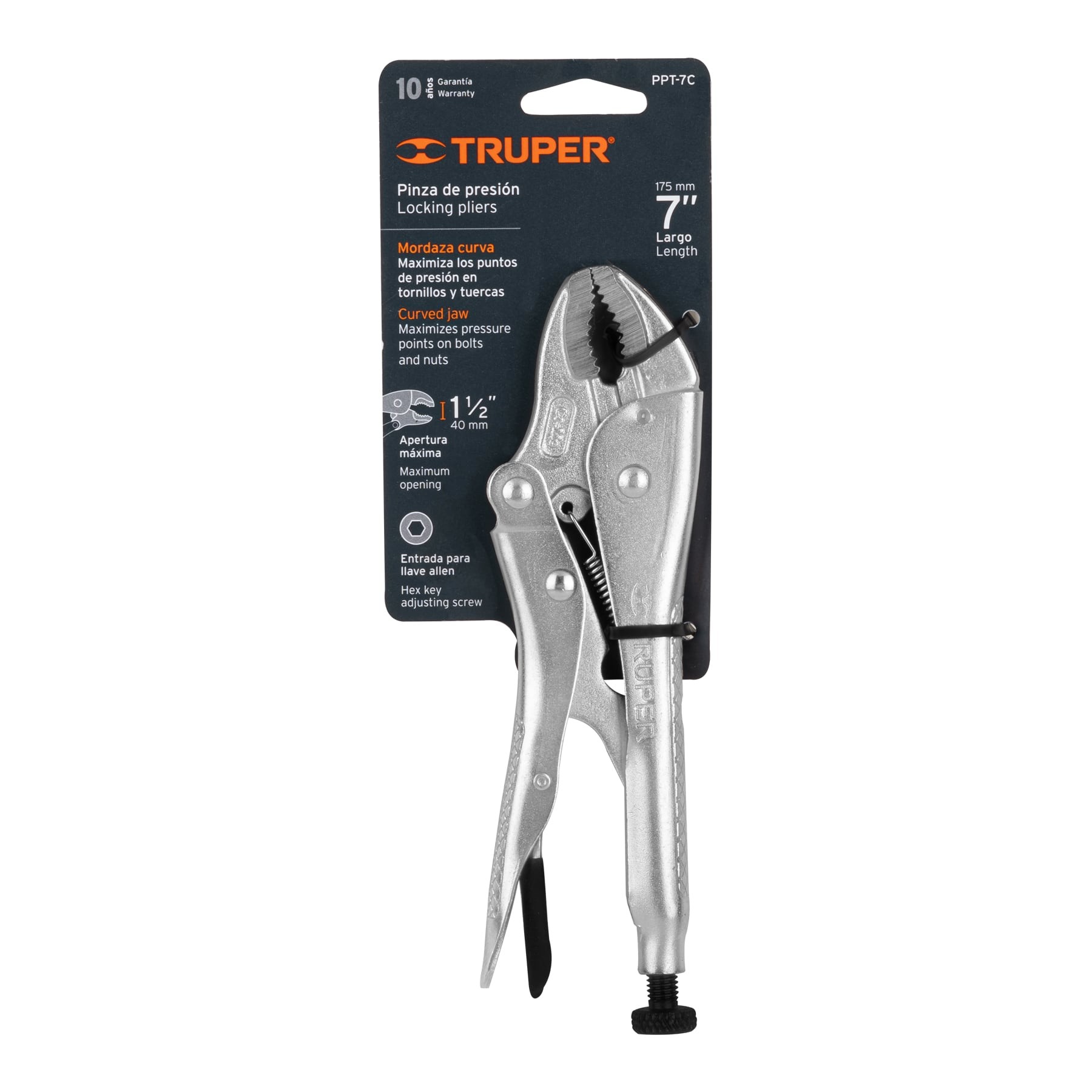 ALICATE DE PRESION CURVO 7" 17421 - TRUPER