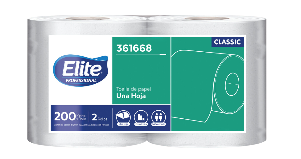 PAPEL TOALLA JUMBO ELITE CLASSIC 2 x 200MTS 361668