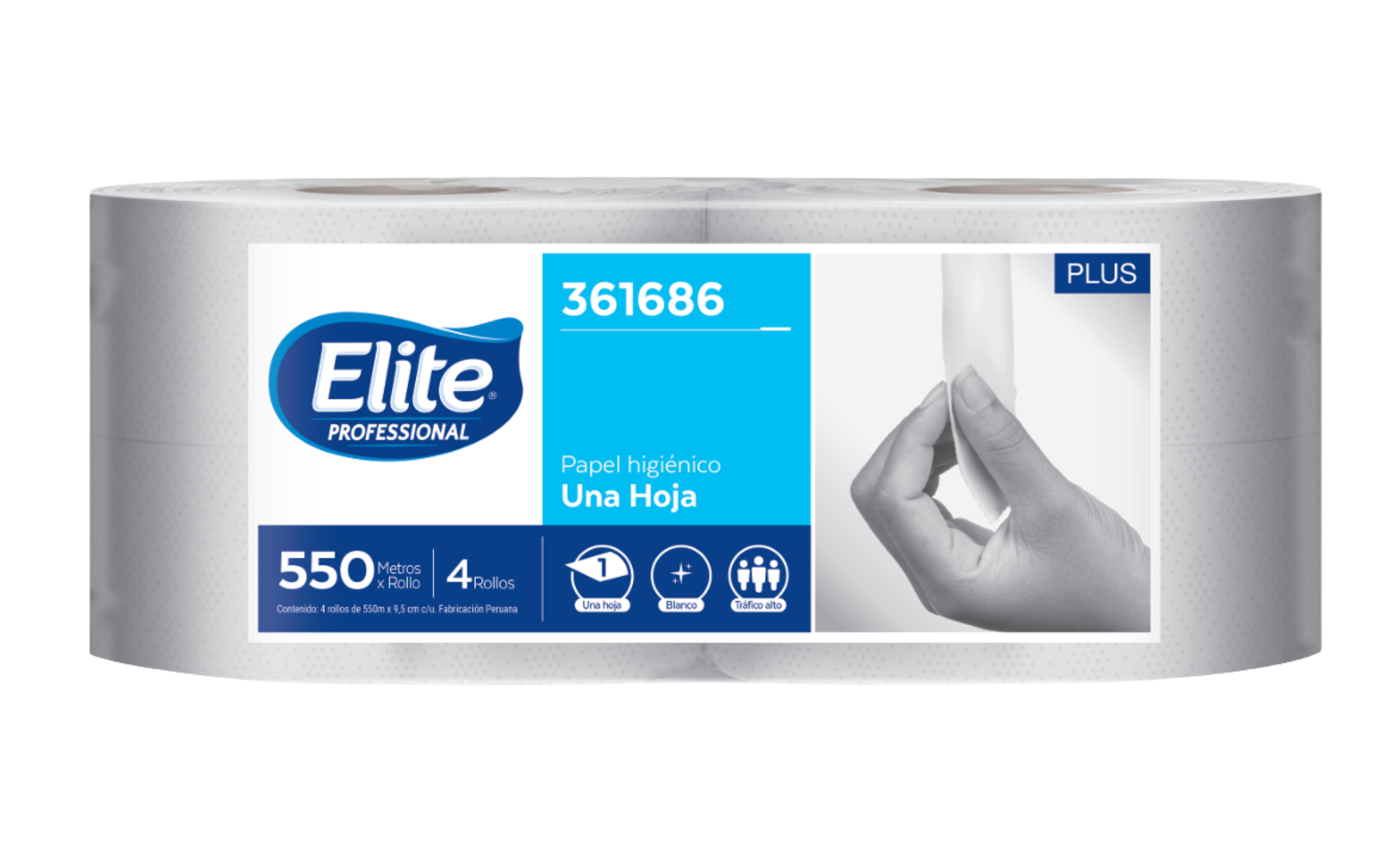 PAPEL HIGIENICO JUMBO ELITE PLUS 4 x 550MTS 361686 / 361540