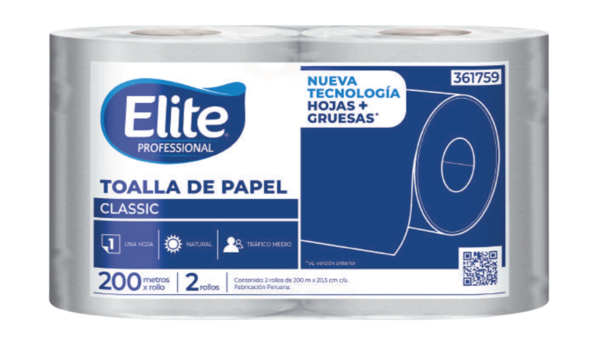 PAPEL TOALLA JUMBO ELITE CLASSIC NATURAL 2 x 200MTS 361759 / 361746 / 361532 / 361666