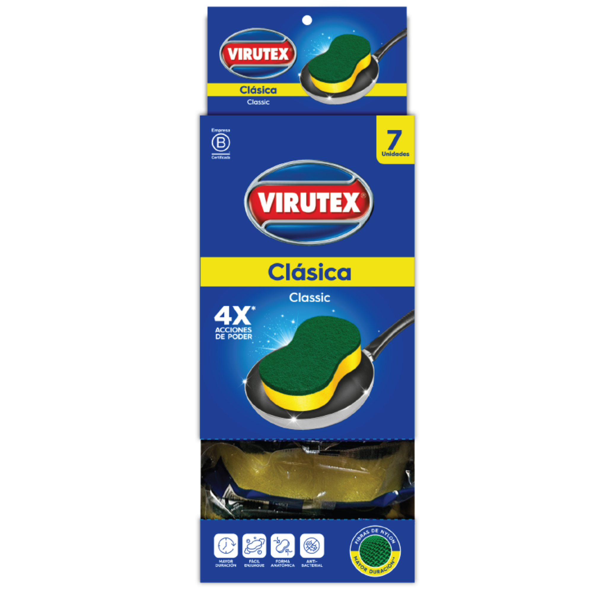FIBRA ESPONJA VIRUTEX 2 EN 1 DISPLAY X 7 UND - VIRUTEX 