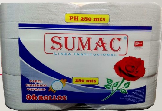 PAPEL HIGIENICO JUMBO GOFRADO X 6 UND 280 MTS - SUMAC
